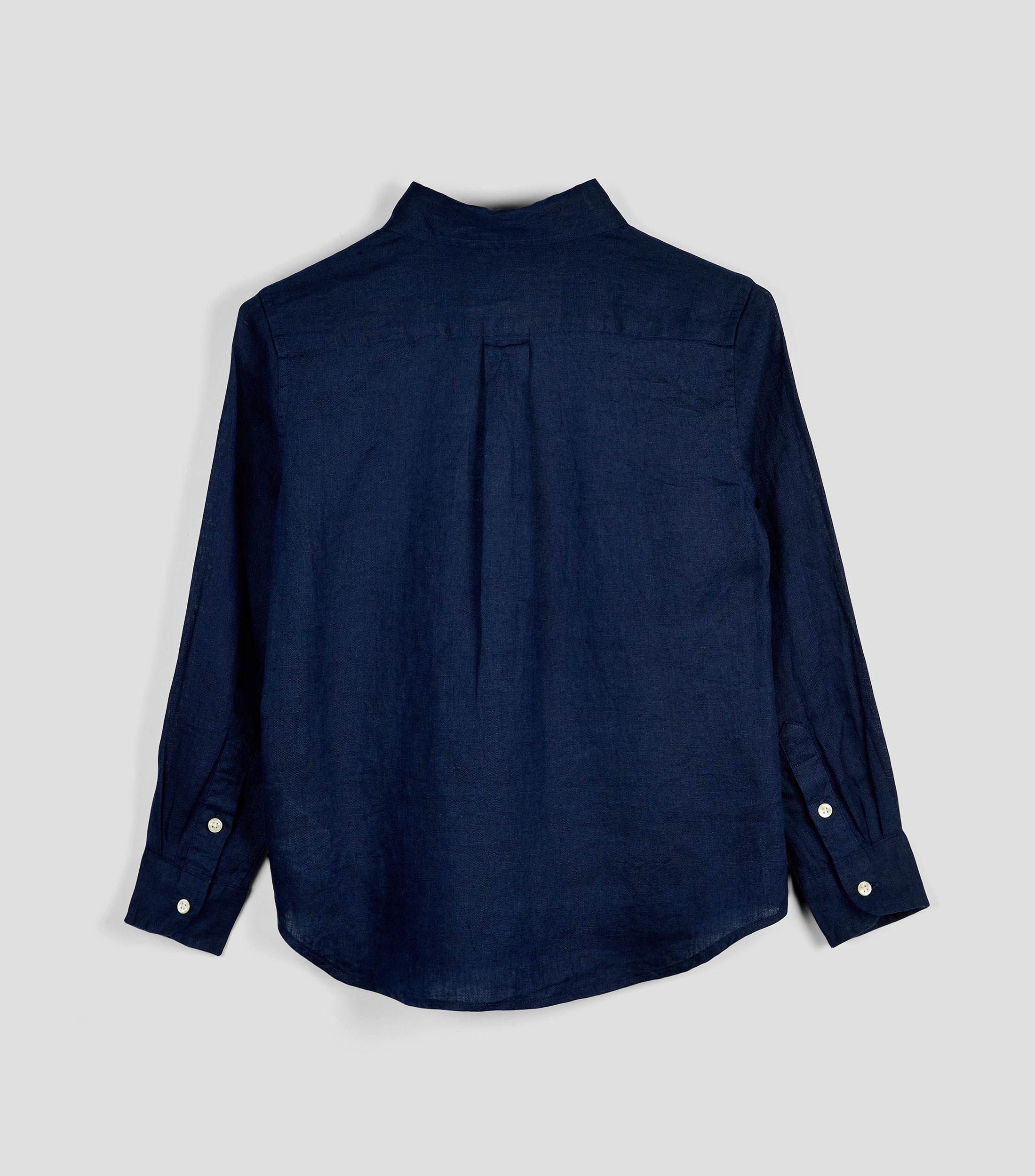 Camisa lisa de lino manga larga Niño